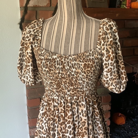 NWT Faithfull the Brand Ilaria Mini Dress Giorgio Animal Leopard Print Sz 2 - Picture 4 of 9